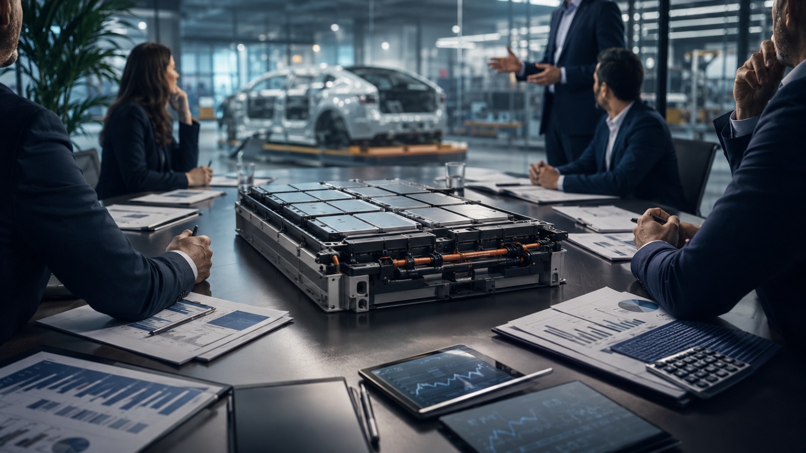 Automotive divisions negotiating around a battery system